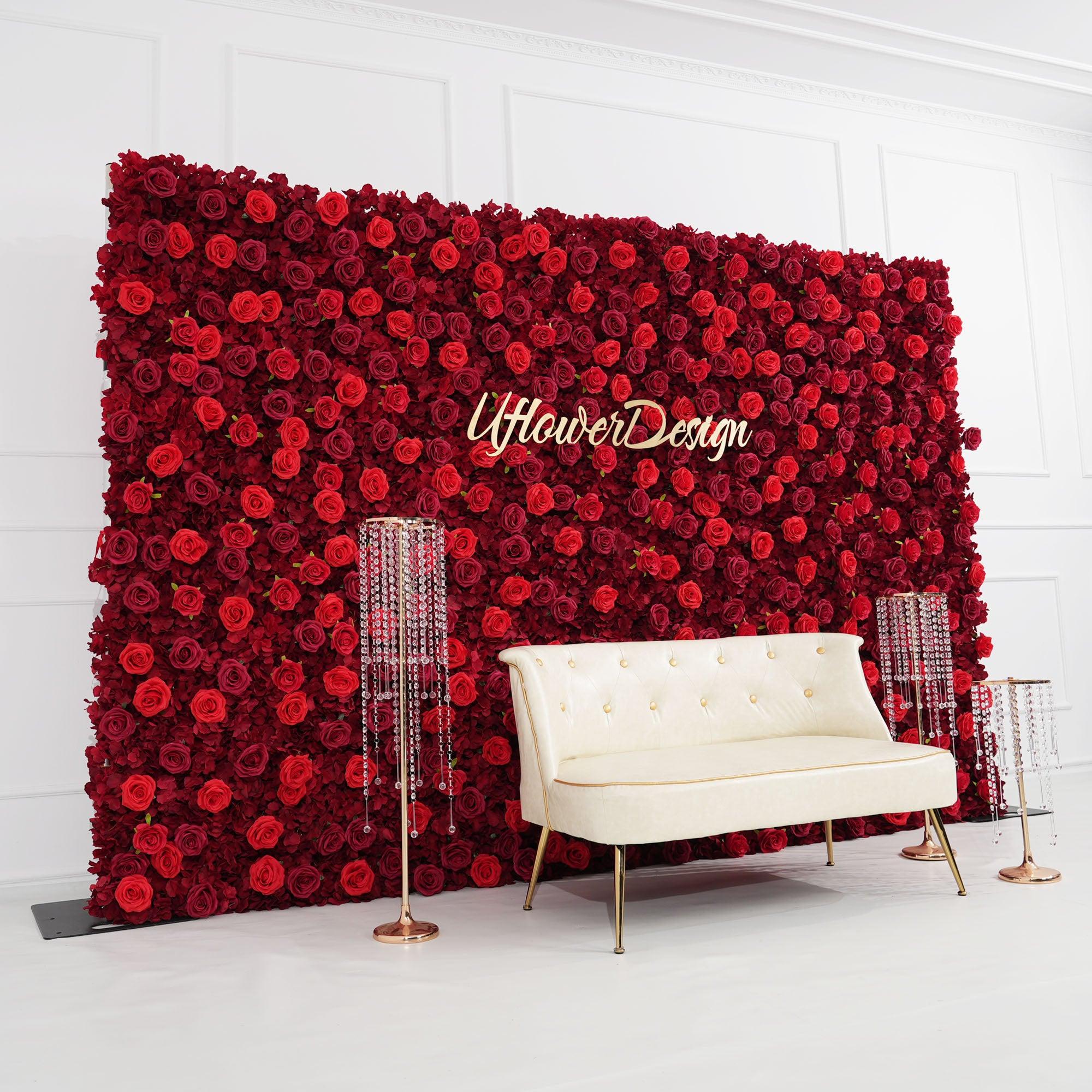 Artificial Red Rose Wedding Flower Wall Decoration Figure 5